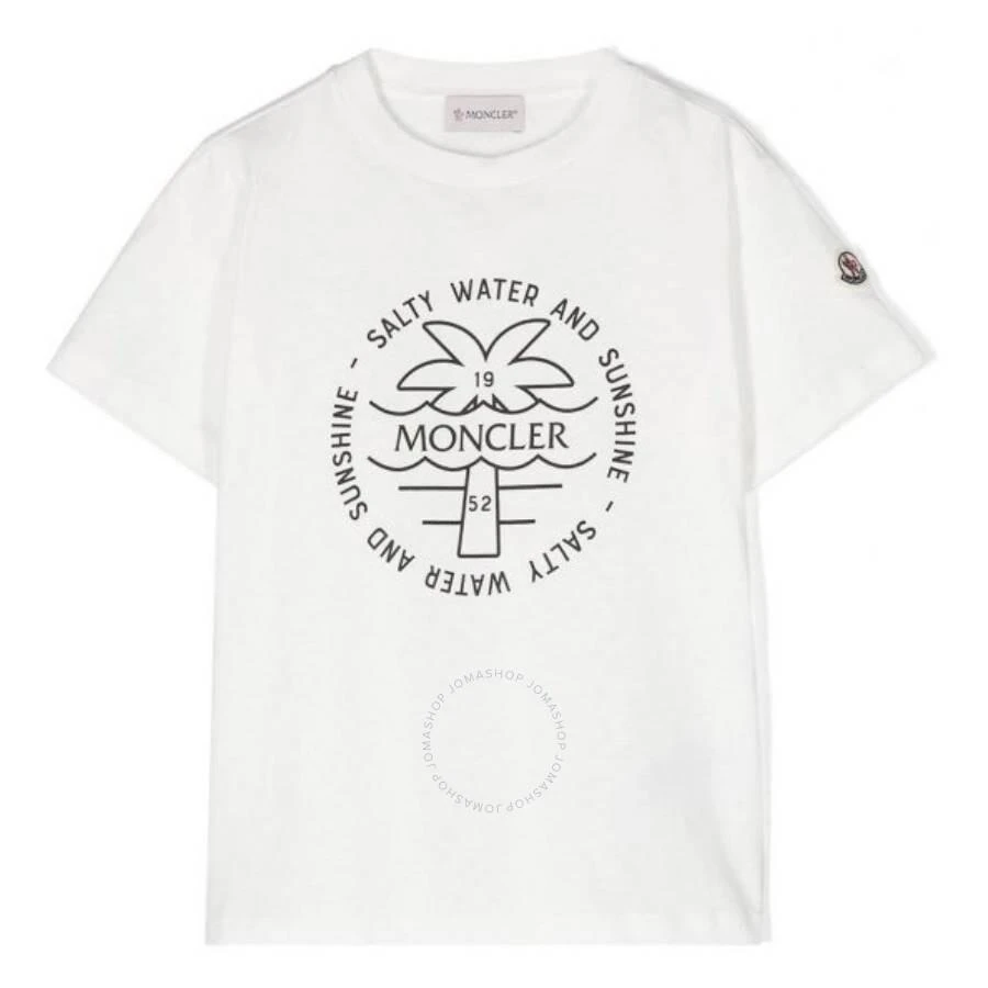 Moncler Kids Palm Tree Print Cotton T-Shirt 1
