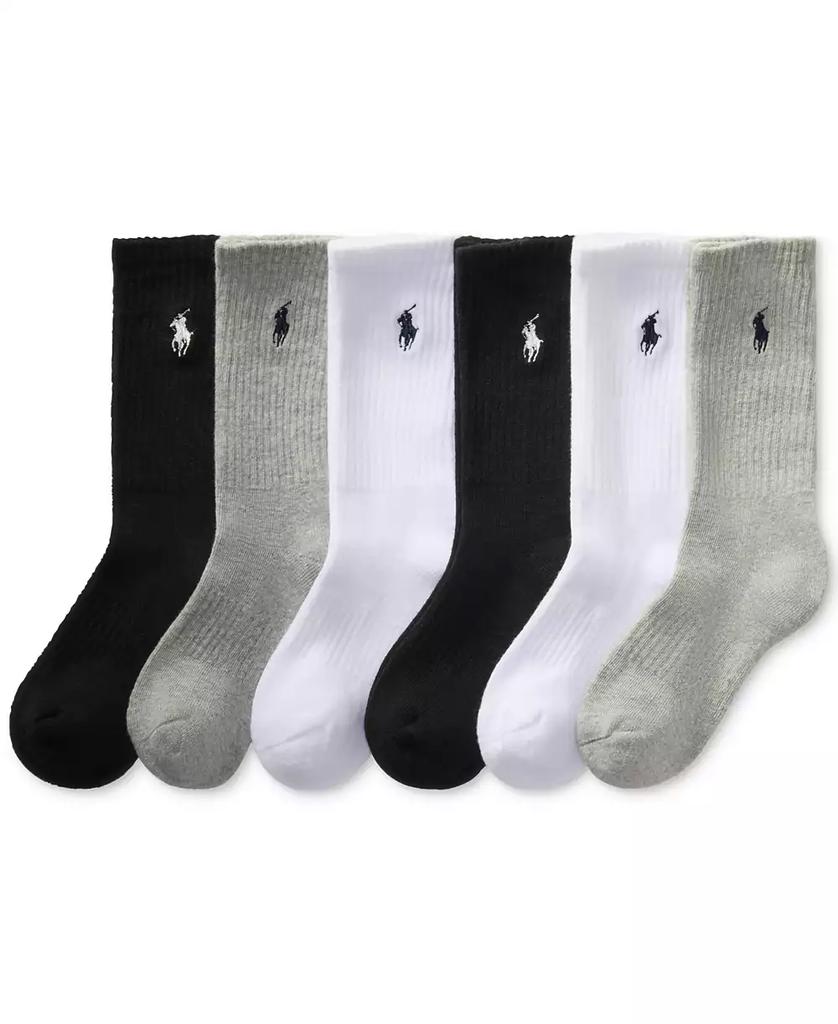 Ralph Lauren Little & Big Boys Solid Crew Socks, 6-Pack