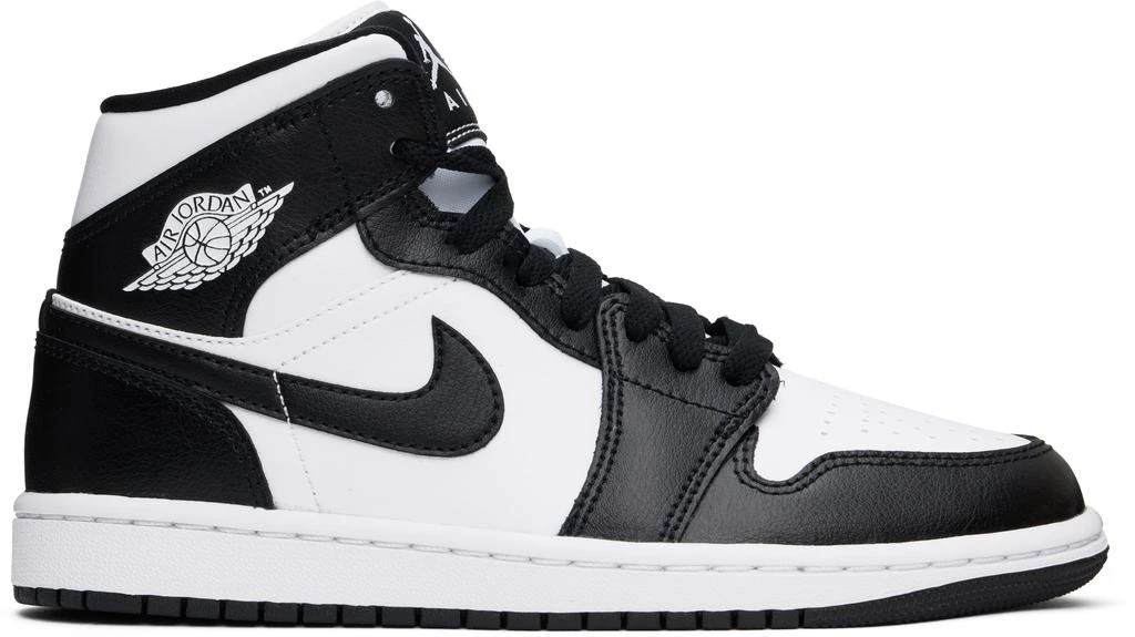 Jordan White & Black Air Jordan 1 Mid Sneakers 1
