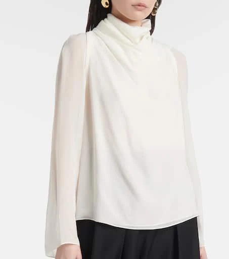Altuzarra Cara draped high-neck silk top 6