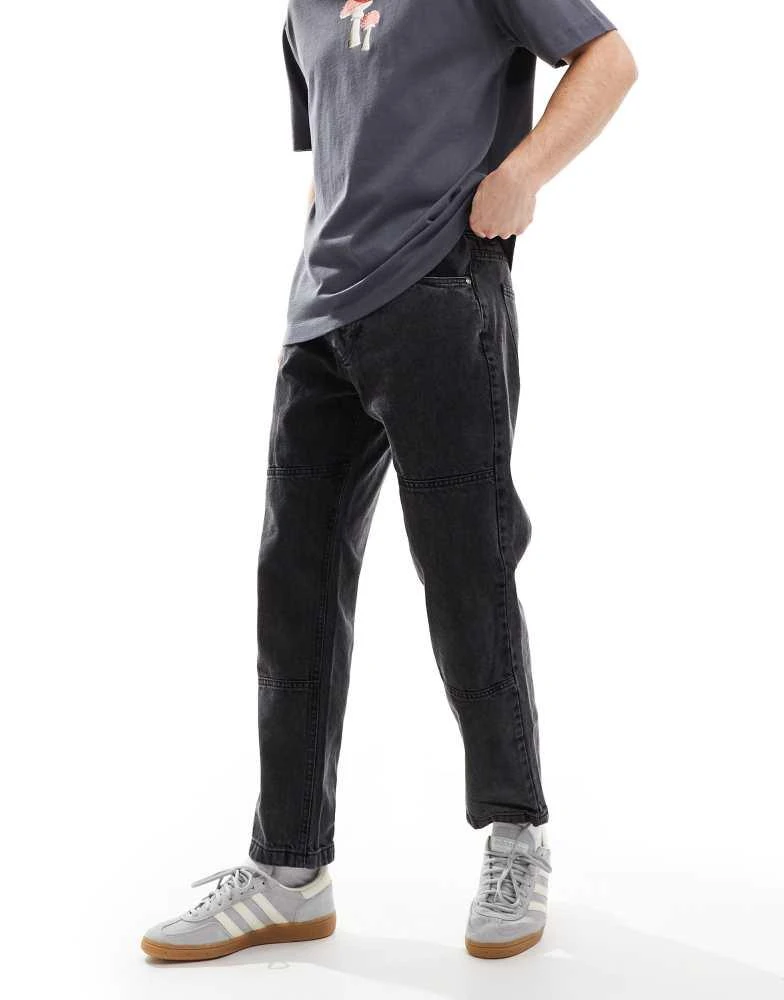 Brave Soul Brave Soul loose fit jeans in washed black with seam detail 1