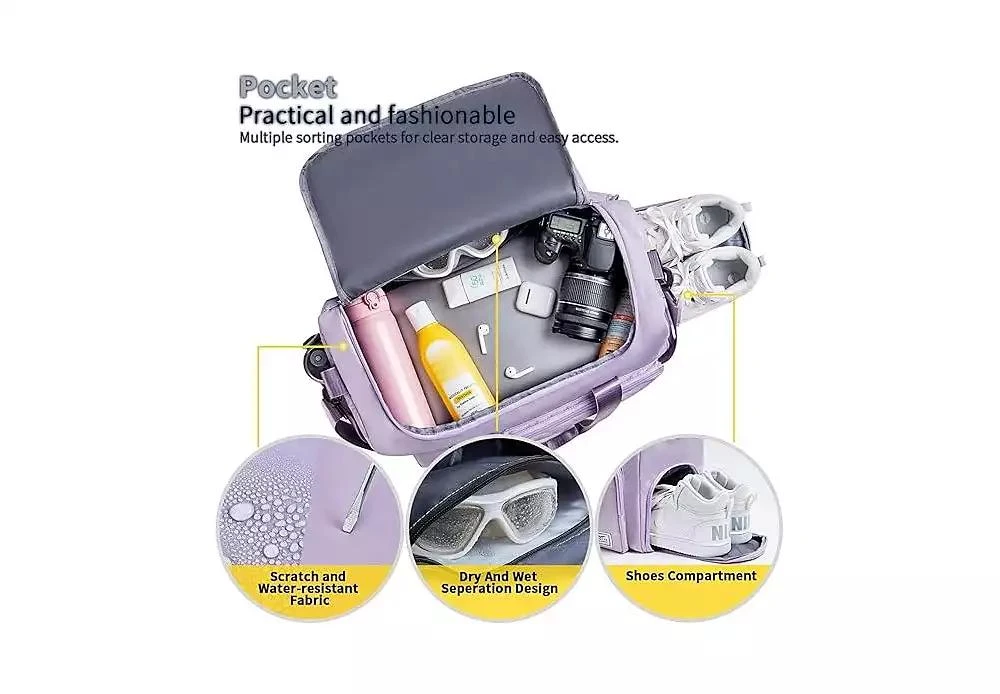 Urtala Women
s Gym Duffle Bag with Shoes Compartment, 37L Capacity, Ideal for Travel, Gym, Sports, Duffel, Weekender 3