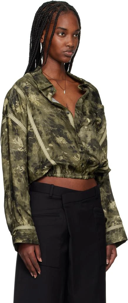 R13 Khaki Taped Crossover Bubble Shirt 2