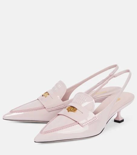 Miu Miu Slingback patent leather penny loafers 5
