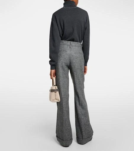 Brunello Cucinelli Herringbone wool-blend flared pants 3