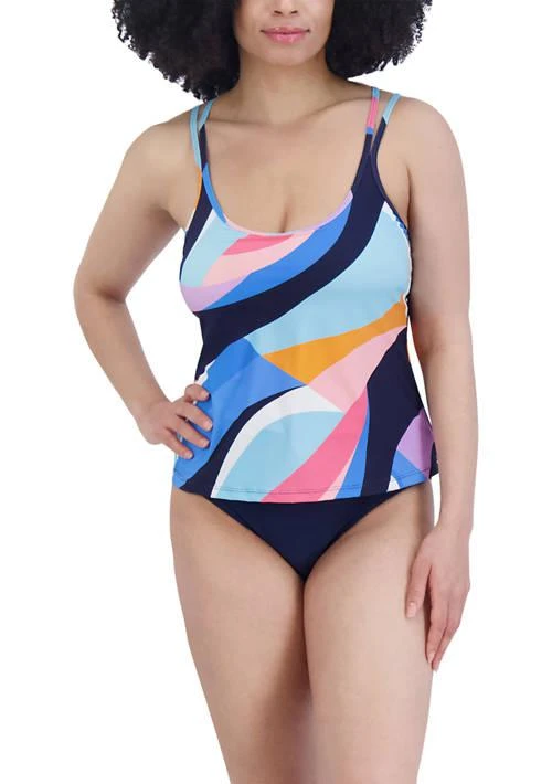 Nautica Abstract Printed Tankini Swim Top