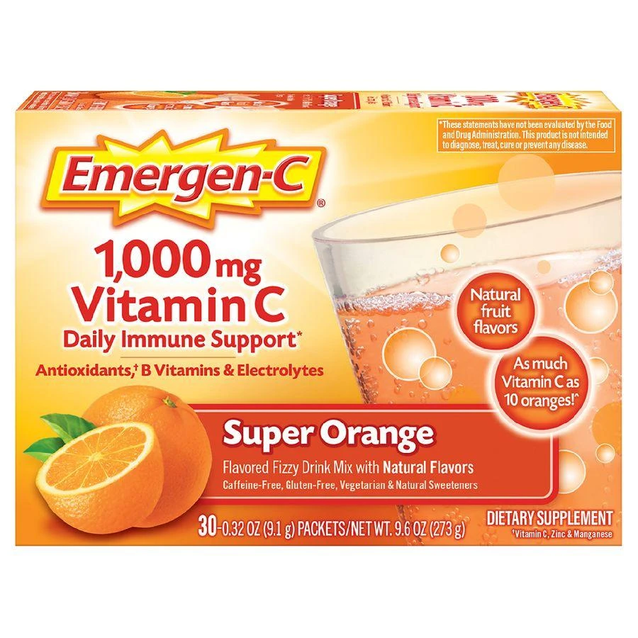 Emergen-C Daily Immune Support Drink with 1000 mg Vitamin C Super Orange 1