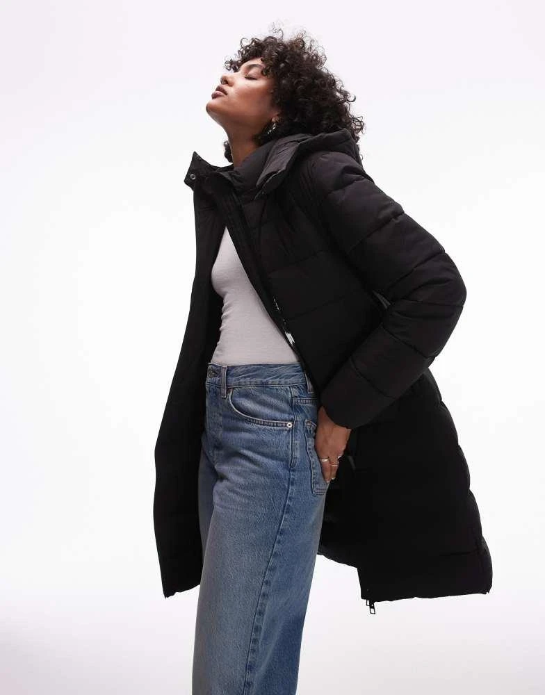 Mango Mango hooded puffer jacket in black 3