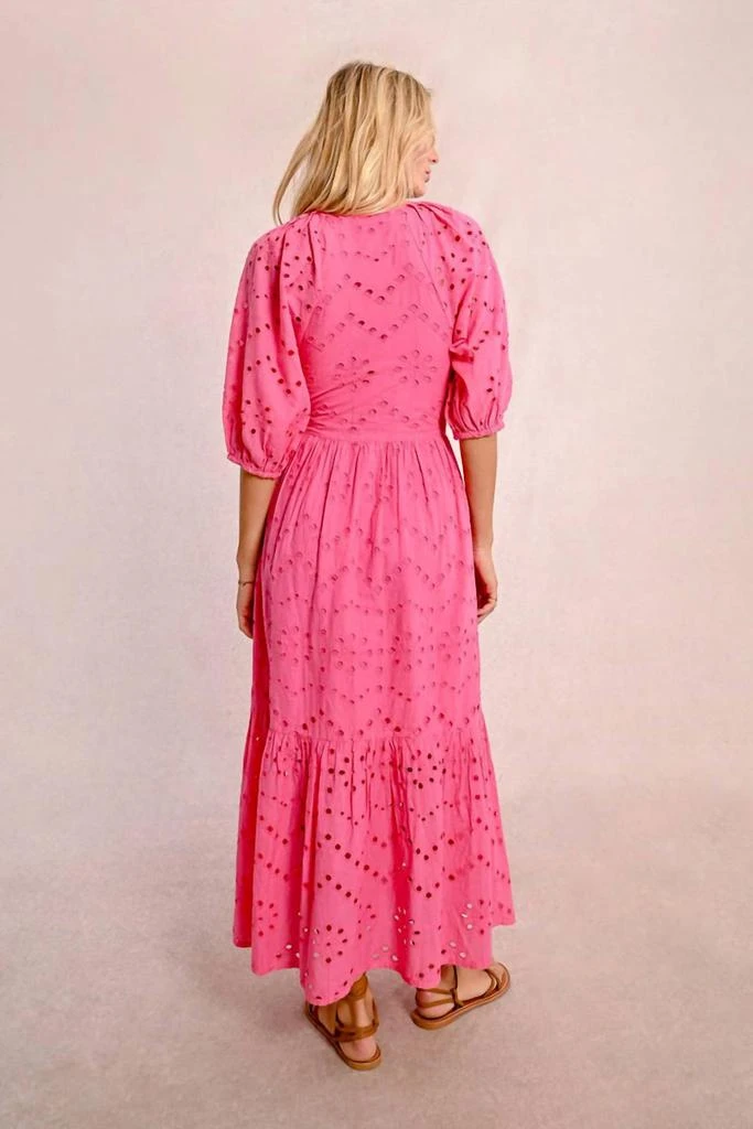 Molly Bracken Molly Bracken - Ruffle Sleeve V-neck Eyelet Dress 2