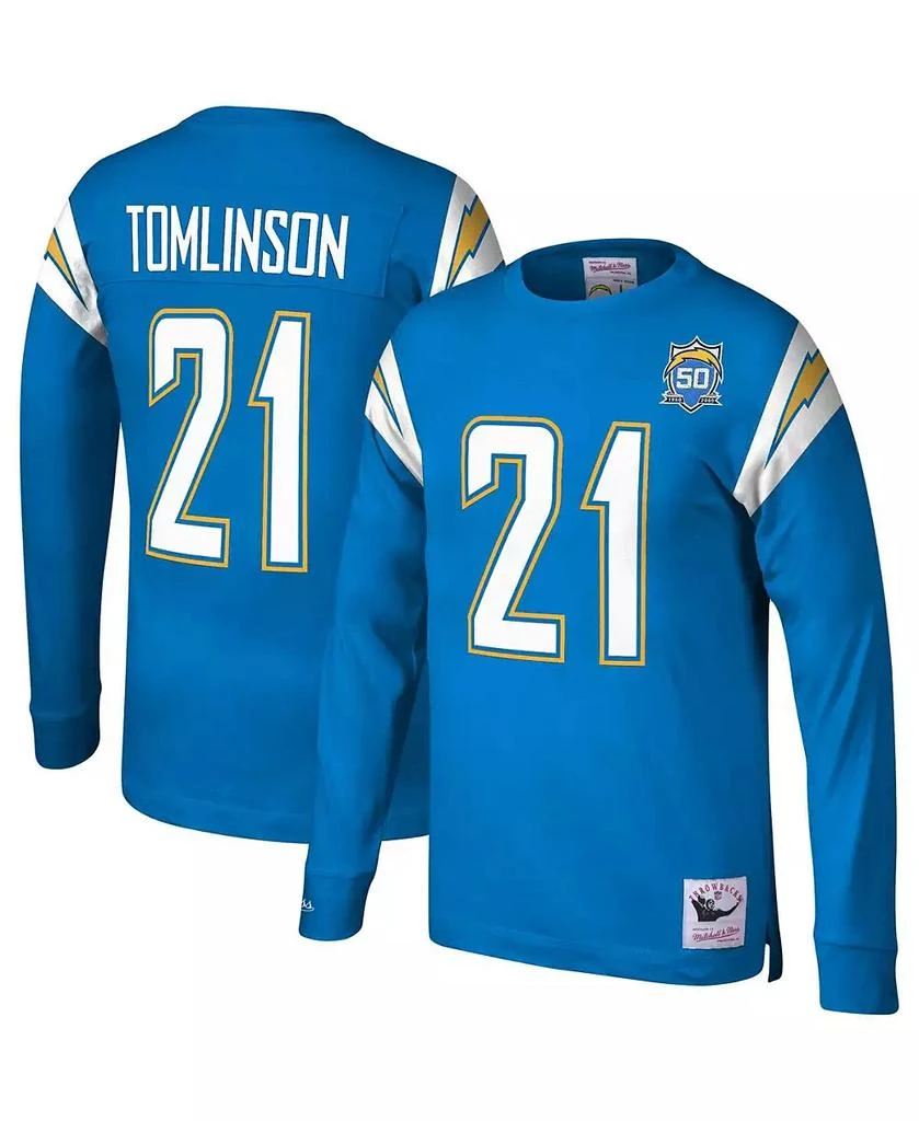 Mitchell & Ness Men's Ladainian Tomlinson Powder Blue San Diego Chargers 2009 Retired Player Name and Number Long Sleeve T-shirt 1