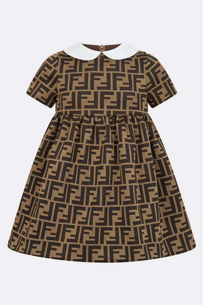 Fendi Fendi Baby Girls FF Logo Dress in Brown 5