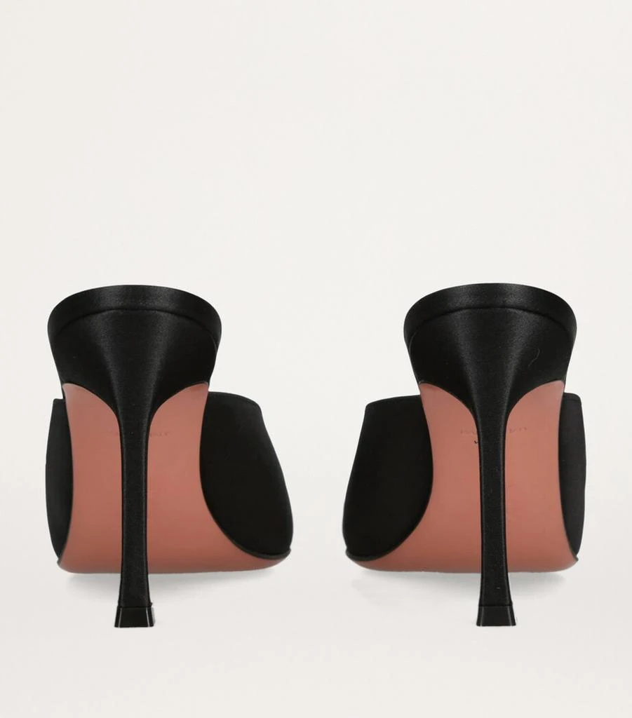 Amina Muaddi Satin Camelia Mules 90 3