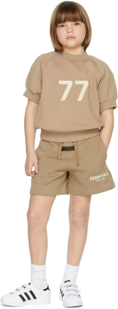 Essentials Kids Tan '77' Short Sleeve Sweatshirt 1