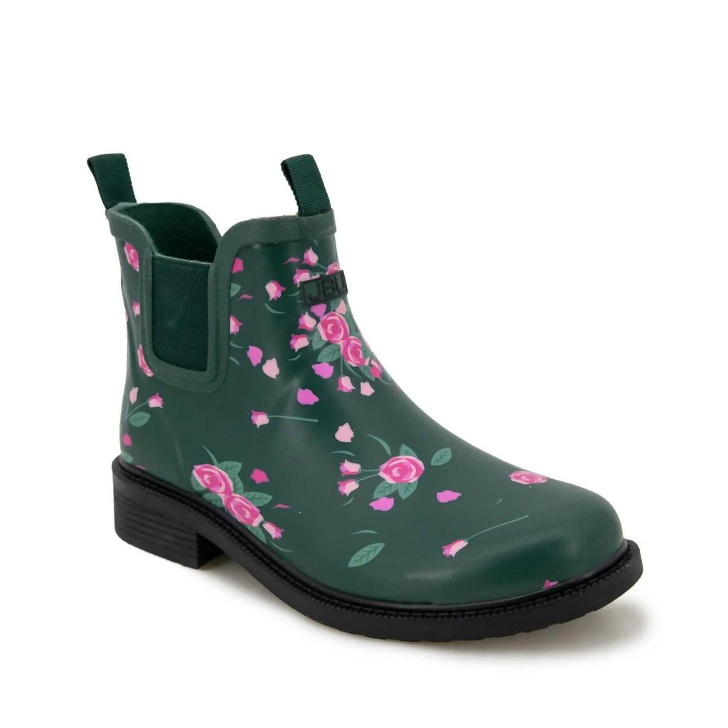 Jambu Women's Chelsea Floral Rain Boots In Green Floral Print 1