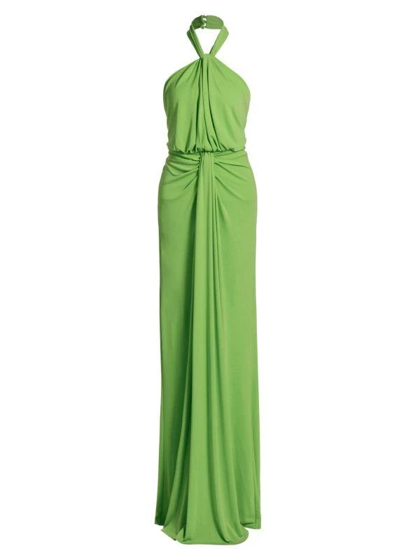 Cinq à Sept Kaily Jersey Halter Gown 6