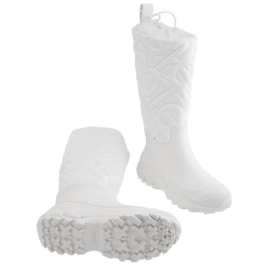 Burberry Burberry Optic White Rotherfield Quilted Monogram Rain Boots, Brand Size 40 (US Size 10)