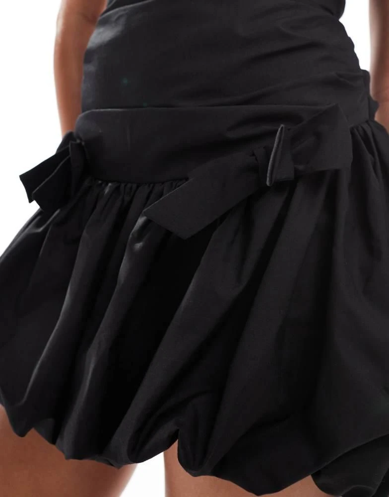 ASOS ASOS DESIGN ultimate bandeau mini puffball dress with bow skirt in black 4