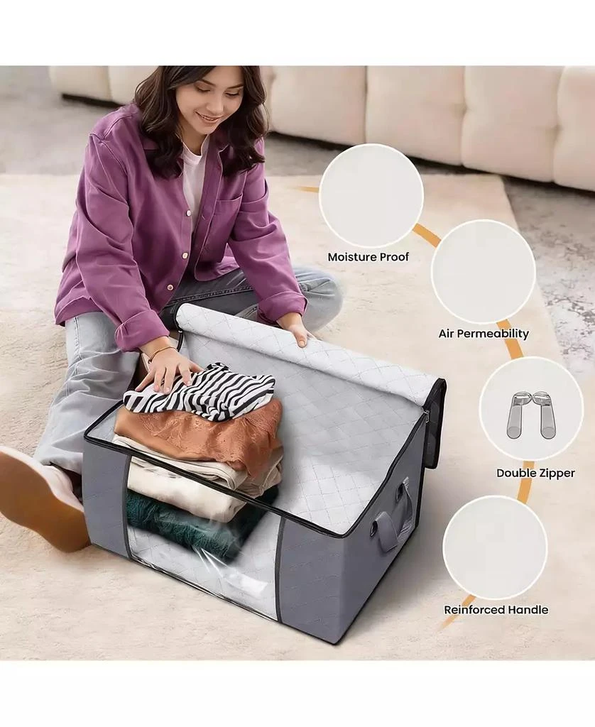 YIGII 17 Gallon, Reinforced Handles, Non-Woven Fabric Storage Bags 3