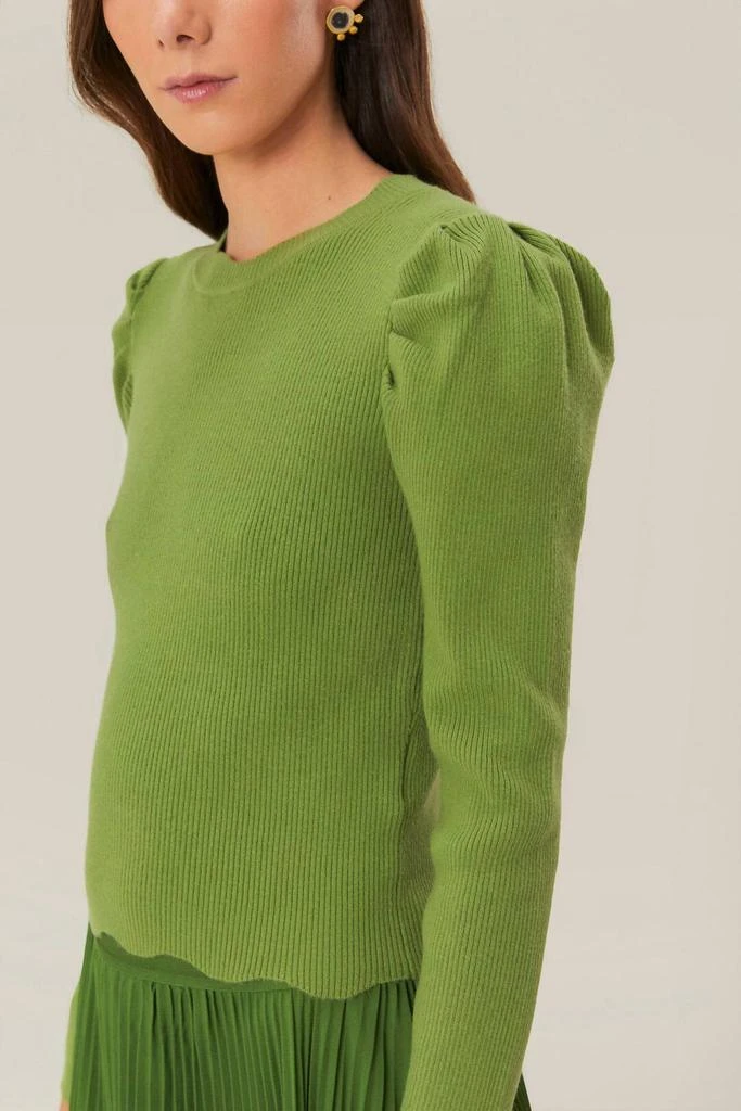 Farm Rio Knit Blouse In Green 3