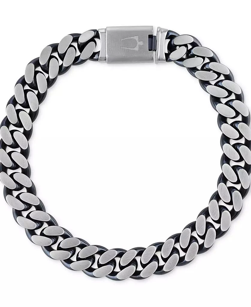 Bulova Men's Classic Curb Chain Bracelet in Blue-Plated Stainless Steel 1