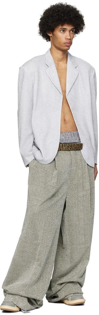 ERL Silver Metallic Blazer 4