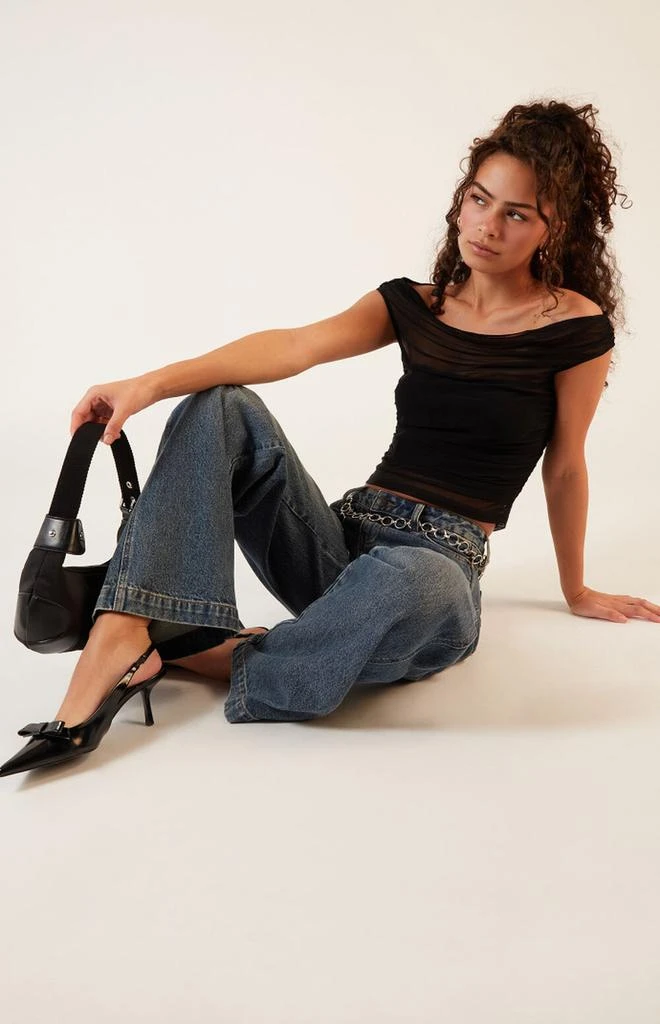 KENDALL & KYLIE Mesh Off-The-Shoulder Top 4