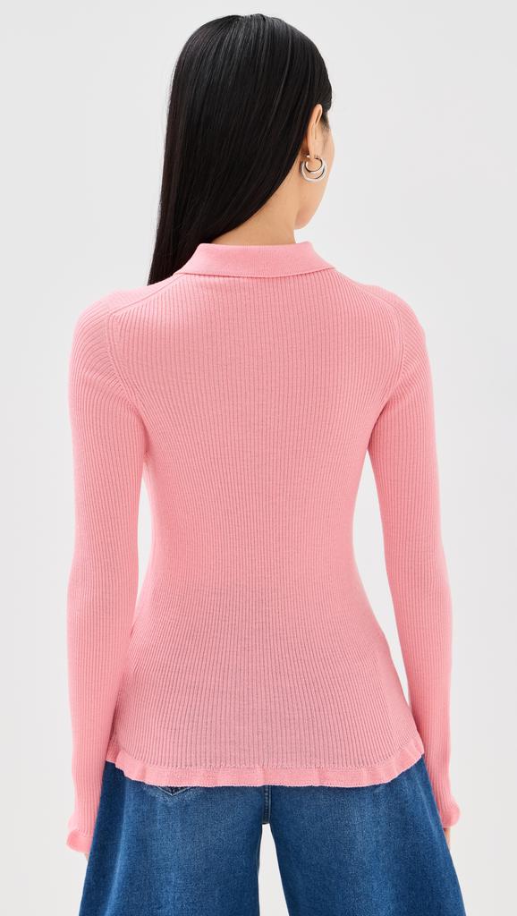 CECILIE BAHNSEN Oda Top Lightweight Knit Sorbet Sweater