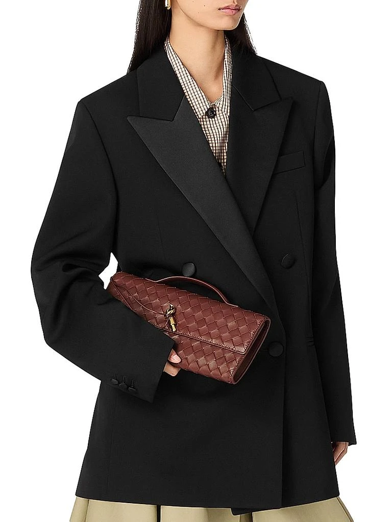 Bottega Veneta Andiamo Intrecciato Leather Top-Handle Clutch 2