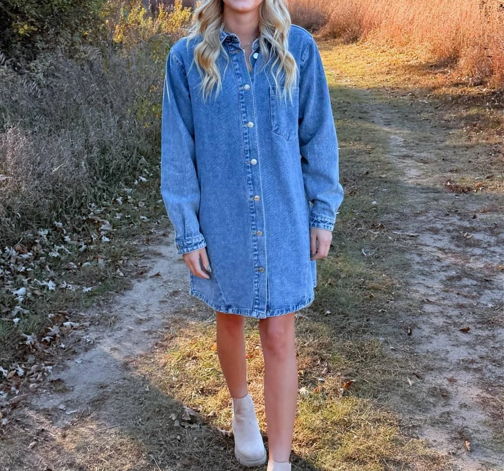 BluIvy Bluivy - Downtown Denim Mini Shirt Dress