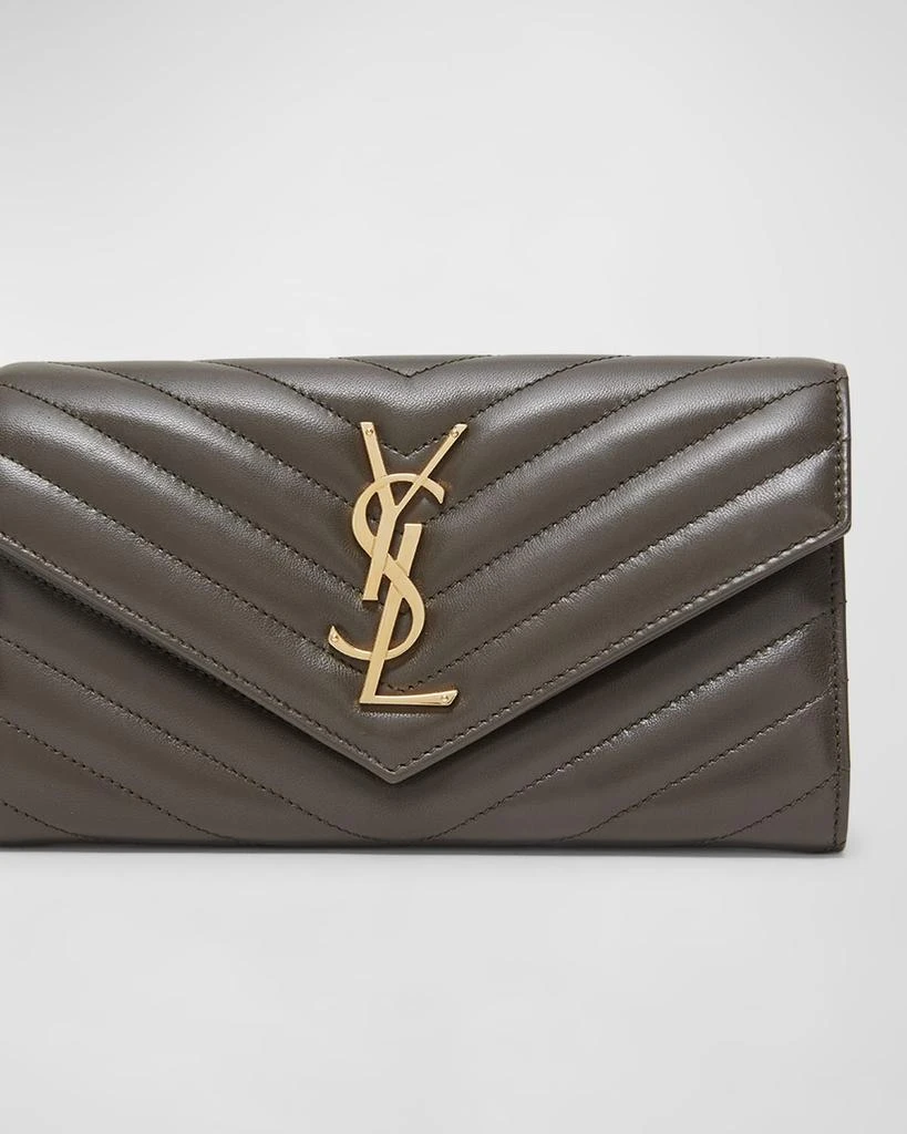 Yves Saint Laurent YSL Monogram Large Envelope Flap Wallet in Smooth Leather 7