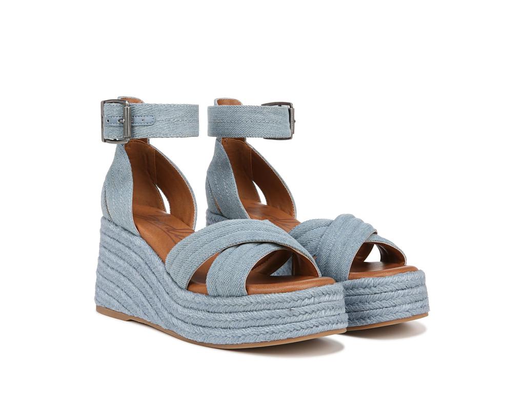 ZODIAC Naomi Denim Ankle Strap Wedge Sandal