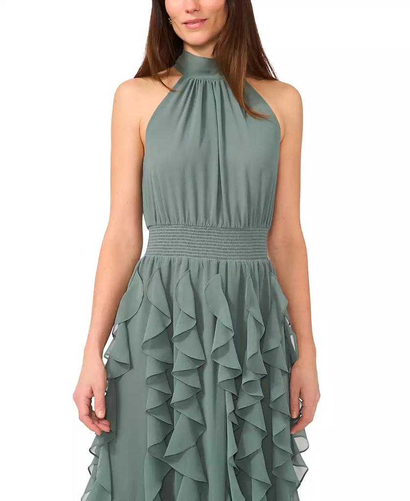 1. State Women's Halter Ruffle Maxi Dress