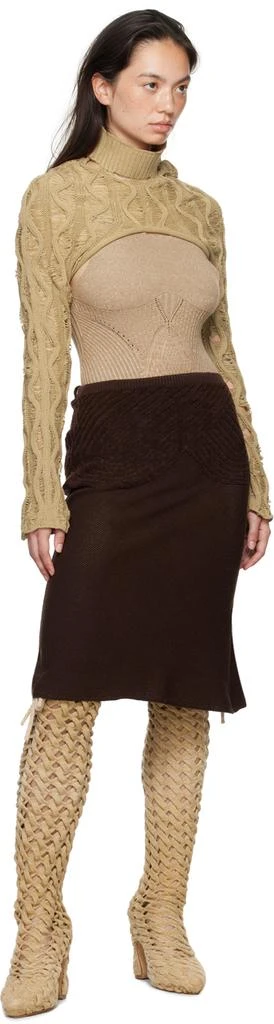 Isa Boulder SSENSE Exclusive Beige Spiral Cable Boots 5