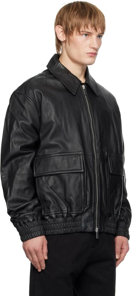 Studio Nicholson Black Piston Leather Jacket 2