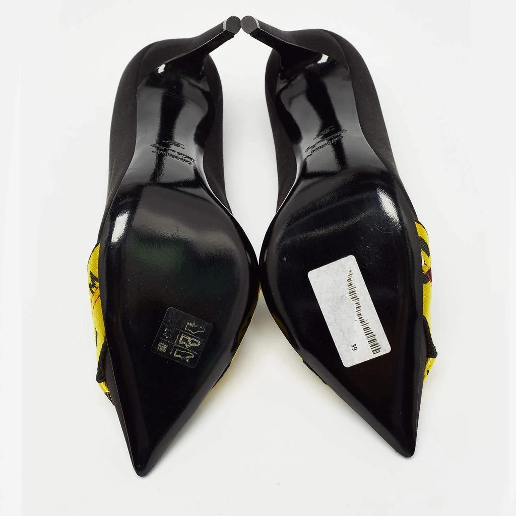 Off-White Off-White Black/Yellow Satin and Logo Canvas Pumps Size 39 7