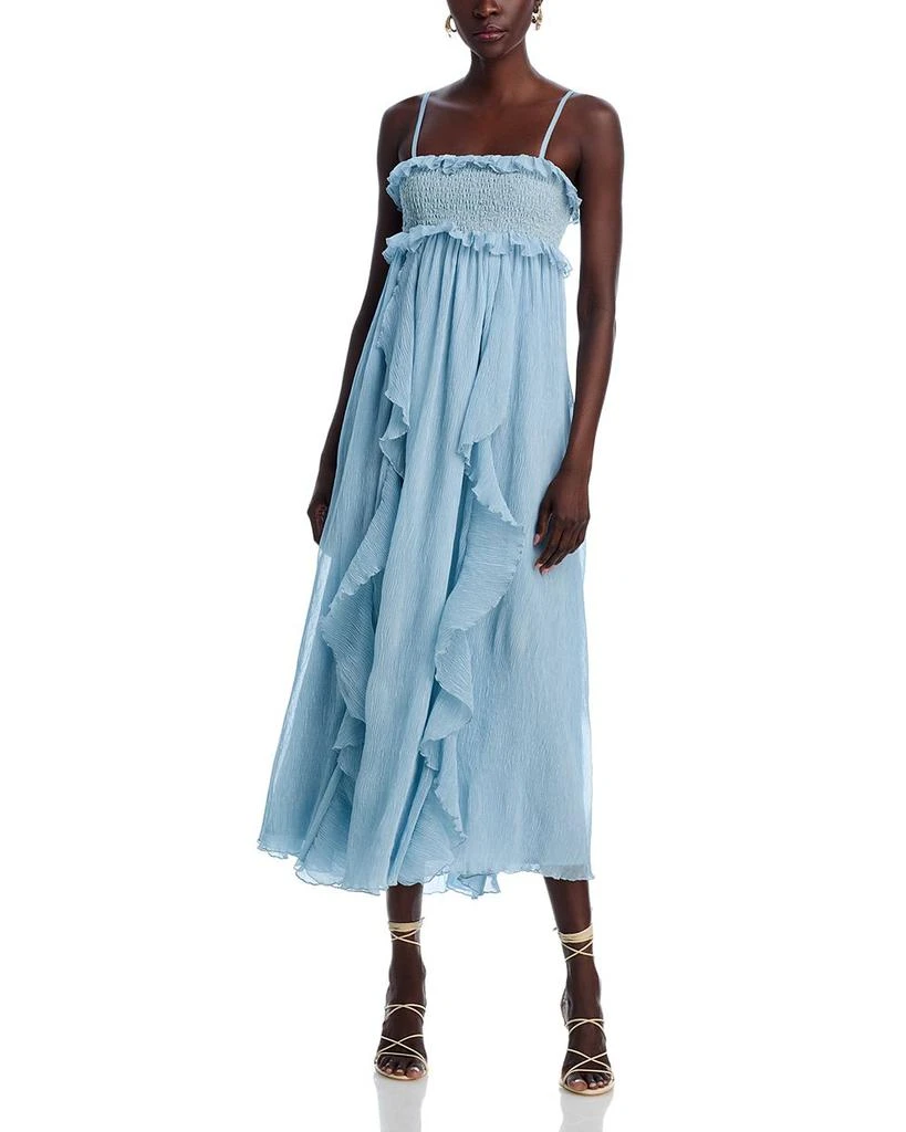AQUA Ruffle Crinkled Midi Dress - Exclusive 3