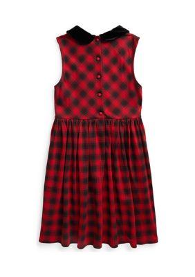 Ralph Lauren Childrenswear Lauren Childrenswear Girls 7 16 Buffalo Check Stretch Ponte Dress