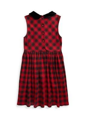 Ralph Lauren Childrenswear Lauren Childrenswear Girls 7 16 Buffalo Check Stretch Ponte Dress 2