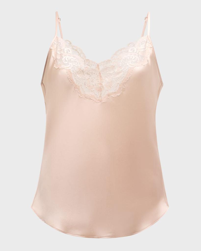 Christine Lingerie Bijoux Short Lace-Trim Silk Pajama Set