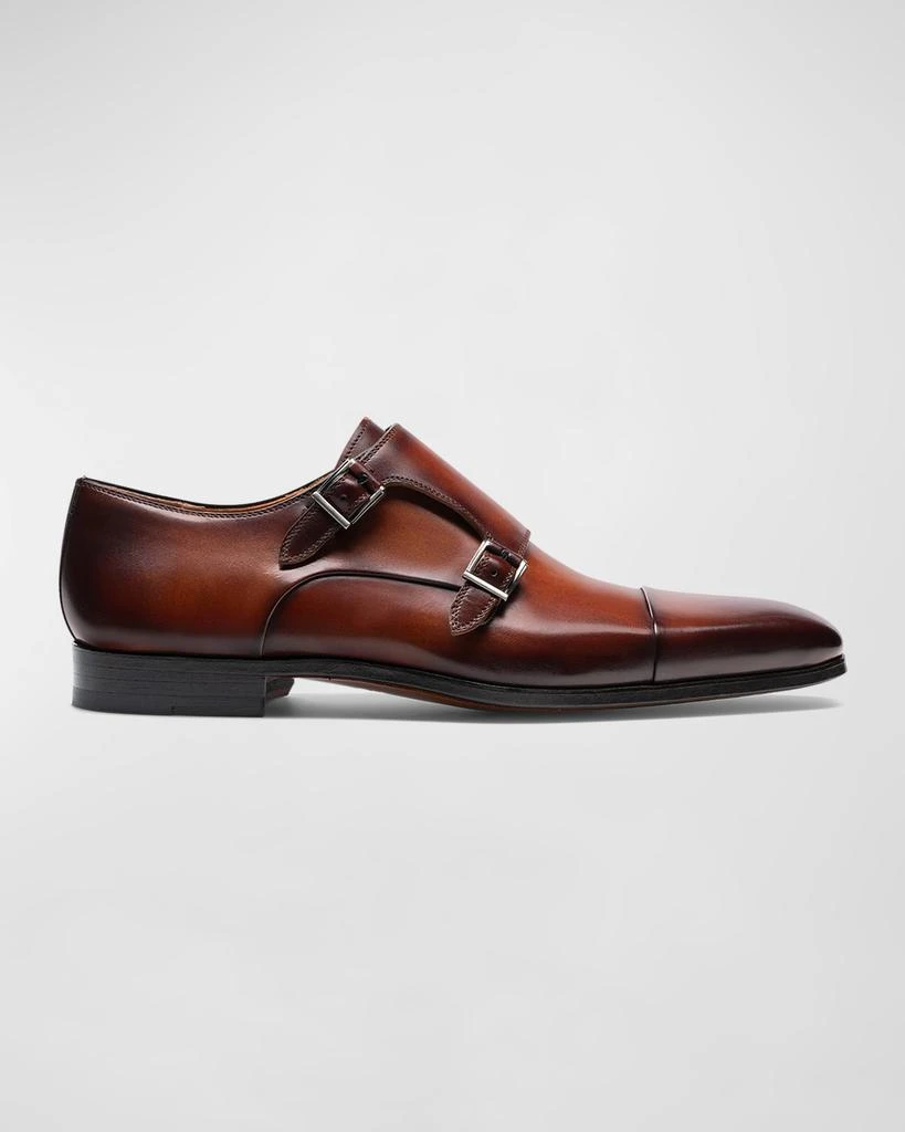 Magnanni Men's Siros Leather Double Monk Strap Loafers 1