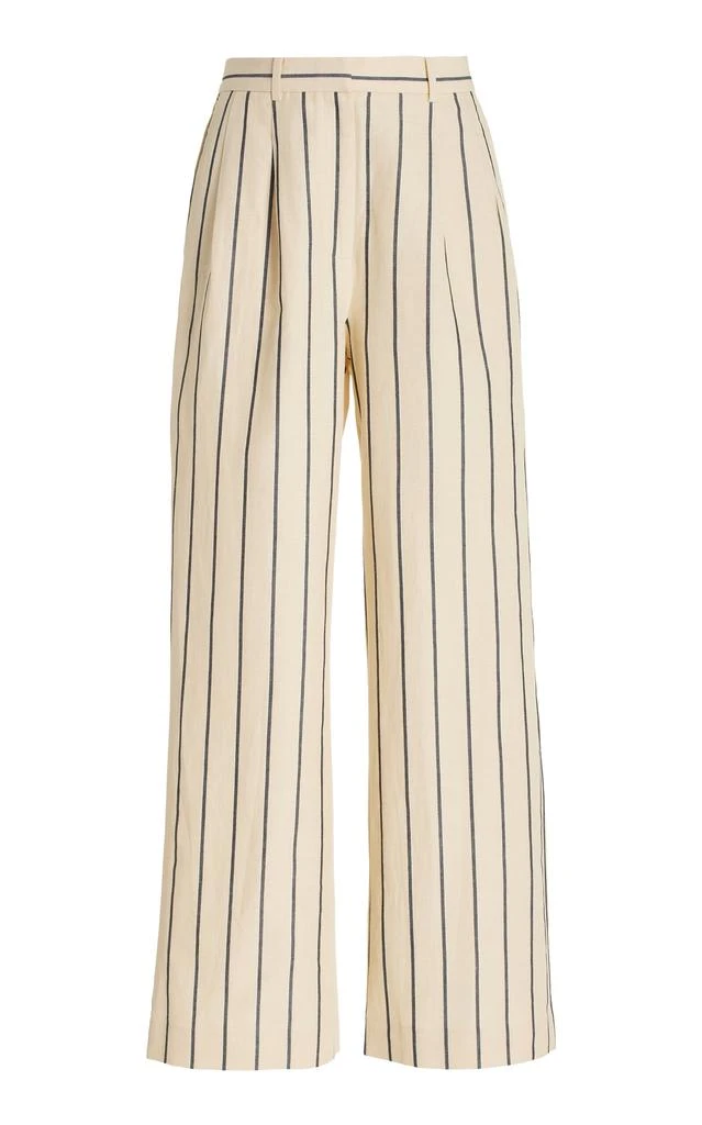 Jenni Kayne Jenni Kayne - Jones Striped Cotton-Blend Wide-Leg Pants - White - US 0 - Moda Operandi 1