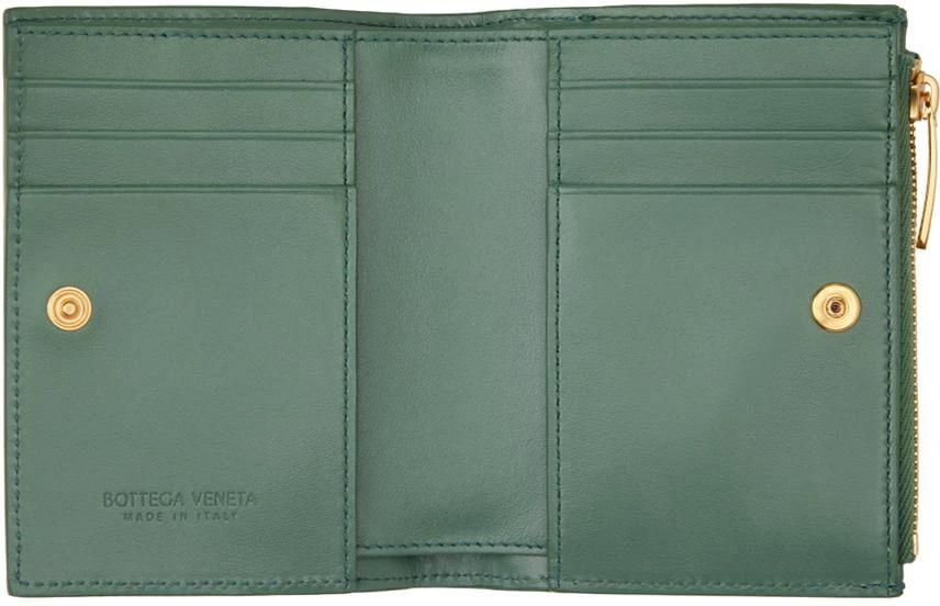 Bottega Veneta Green Small Intrecciato Bi-Fold Wallet 3