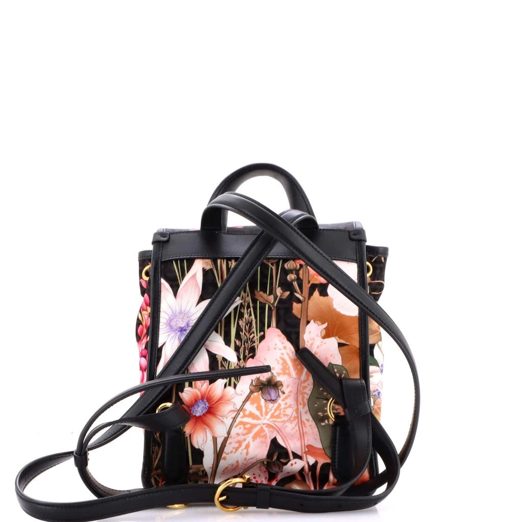 Salvatore Ferragamo Gancini Flap Drawstring Backpack Printed Gancini Nylon and Leather Mini 3