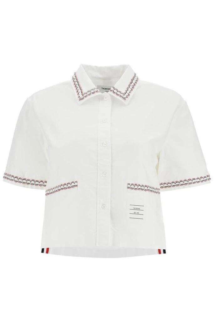 Thom Browne cropped oxford shirt for women 1