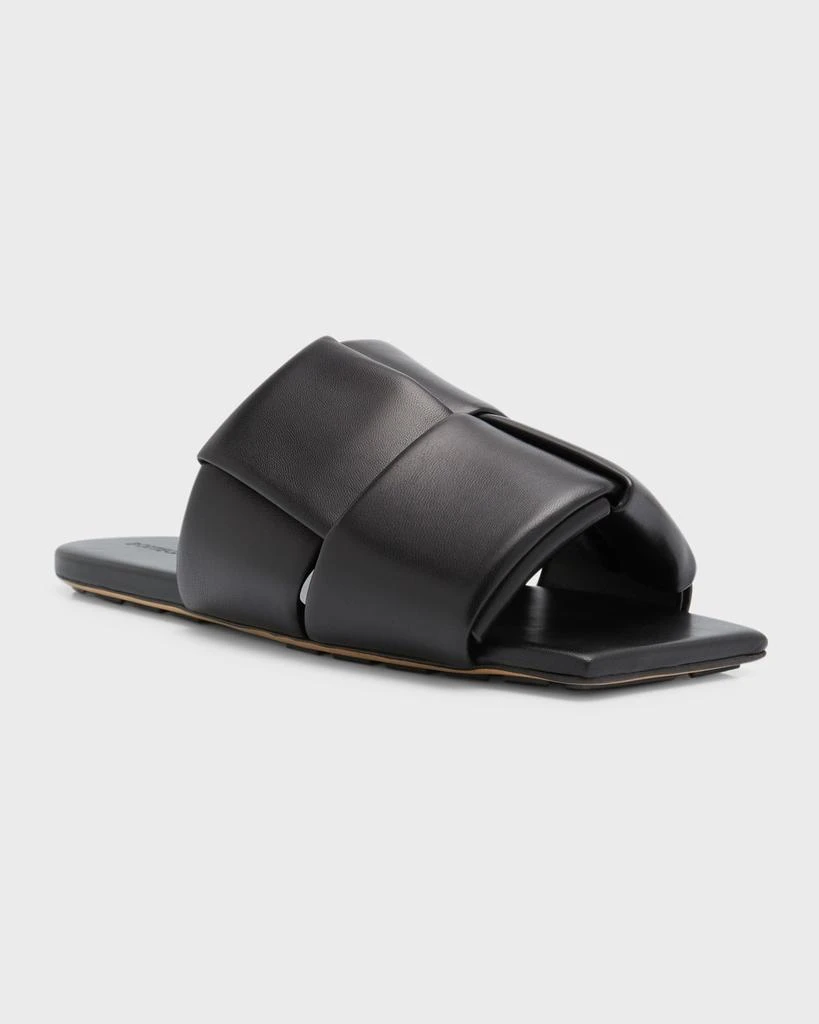 Bottega Veneta Men's Intreccio Leather Slide Sandals 3