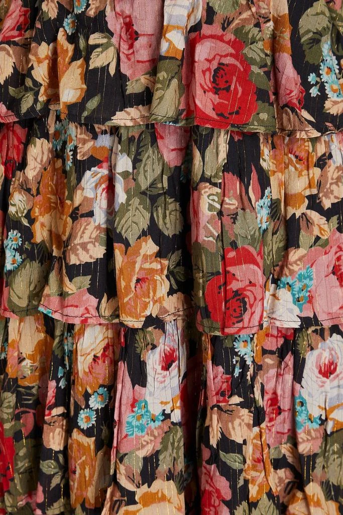 BYTIMO Tiered floral-print cotton-blend maxi dress 4