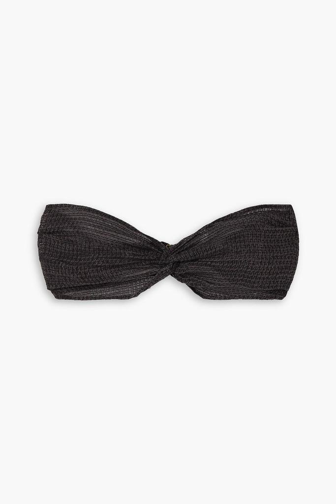 Le Kasha Maazi twist-front linen bra top