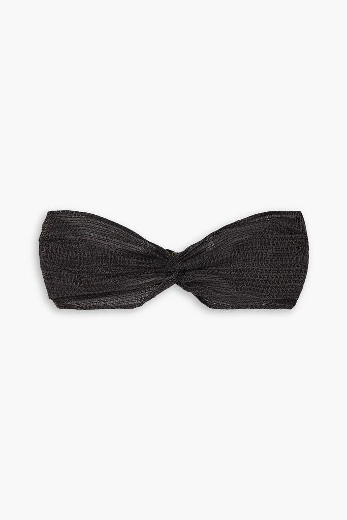 Le Kasha Maazi twist-front linen bra top 1