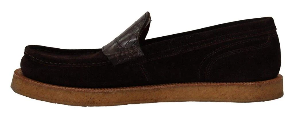 Dolce & Gabbana Dolce & Gabbana Brown Suede Leather Slip On Flats Moccasin Shoes 5