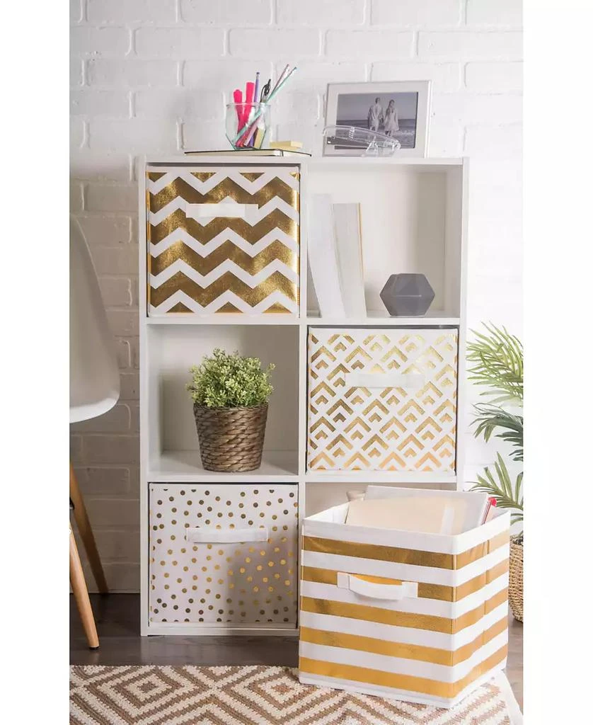 Design Imports Non-woven Polyester Cube Chevron Square Set of 2 11